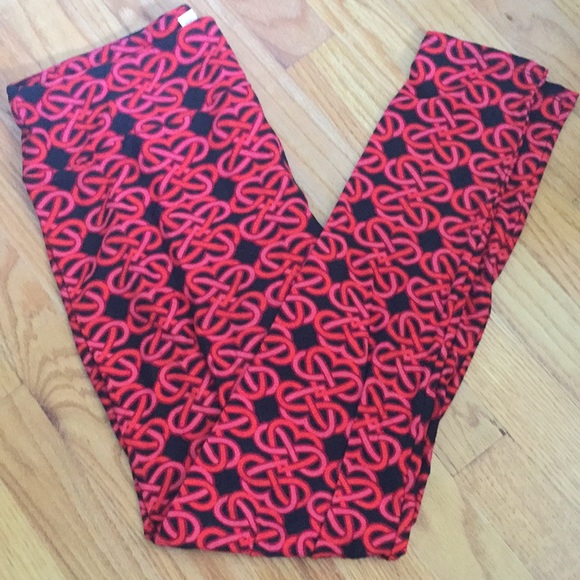 Lularoe heart infinity valentine leggings TC black - Picture 1 of 5